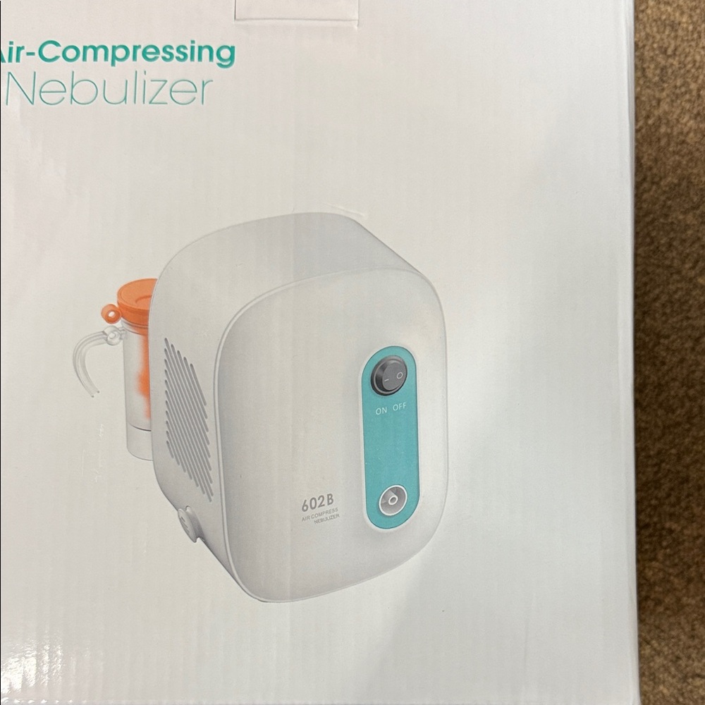 602B Air-Compressor Nebulizer – White with Teal Accent